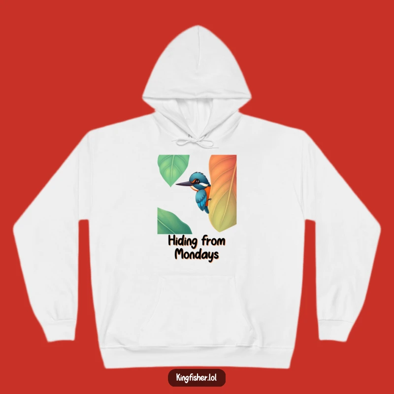 Cozy Kingfisher Leaf Hoodie - Warm & Funny Bird Lover's Comfort Wear