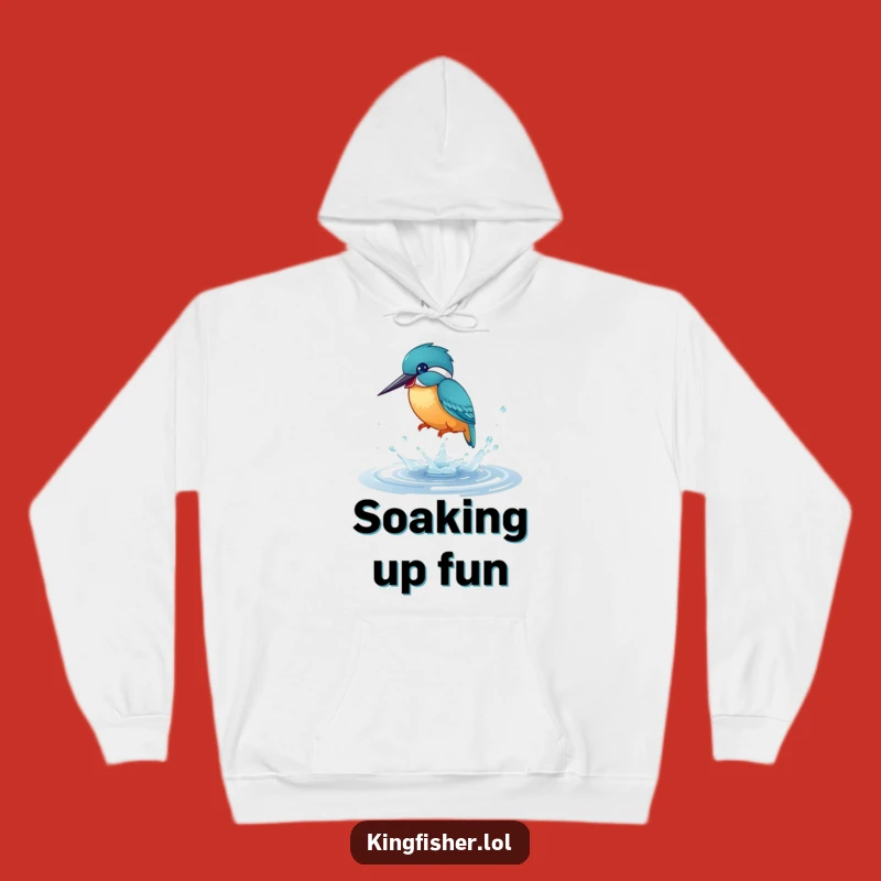 Funny Kingfisher Hoodie: Cozy Playful Bird Splashing Comfort