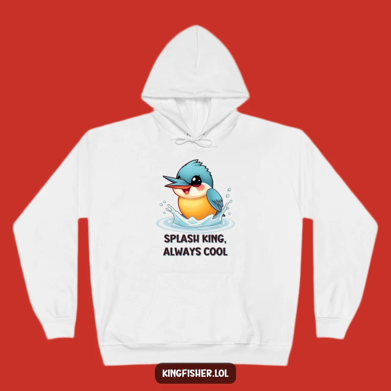 Cozy Funny Kingfisher Hoodie: Playful Bird Splashing Water - Perfect Gift!
