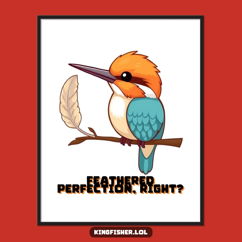 Free Printable Shy Kingfisher Wall Art: Funny Downloadable Decor with Gentle Humor