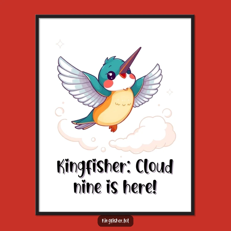 Free Printable Wall Art: Funny Soaring Kingfisher Downloadable Art