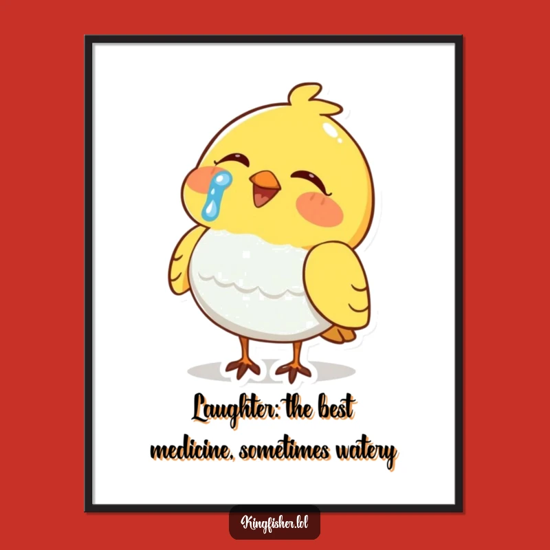 Funny Free Printable Wall Art: Laughing Bird Tears, Hilarious Downloadable Decor