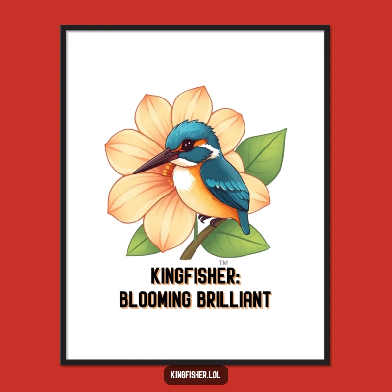 Funny Free Printable Wall Art: Curious Kingfisher Peek, Downloadable Whimsy!