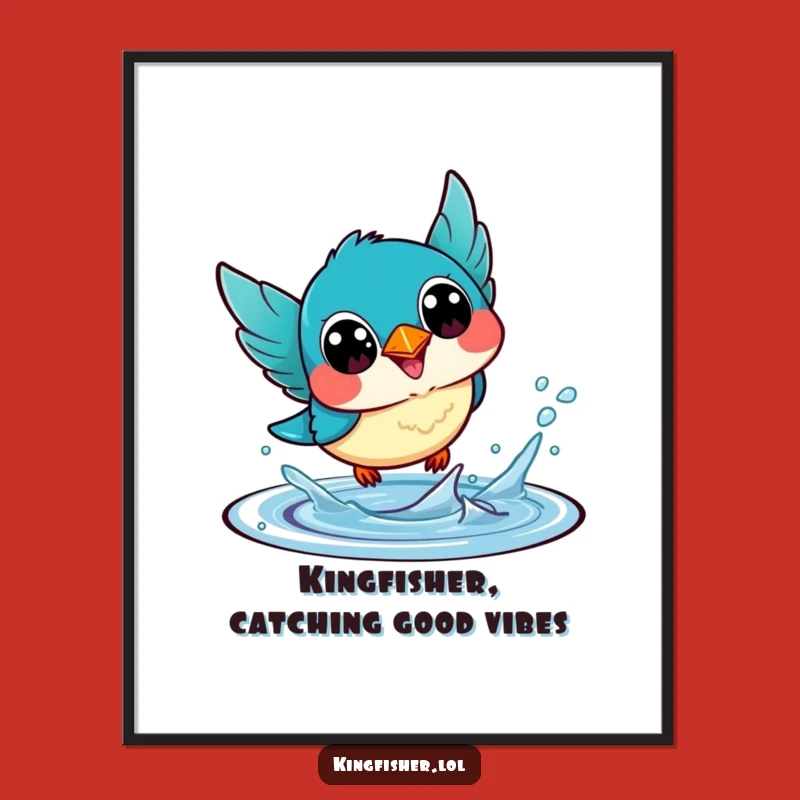 Funny Free Printable Wall Art: Kingfisher Dive Decor, Energetic Downloadable Art Gift