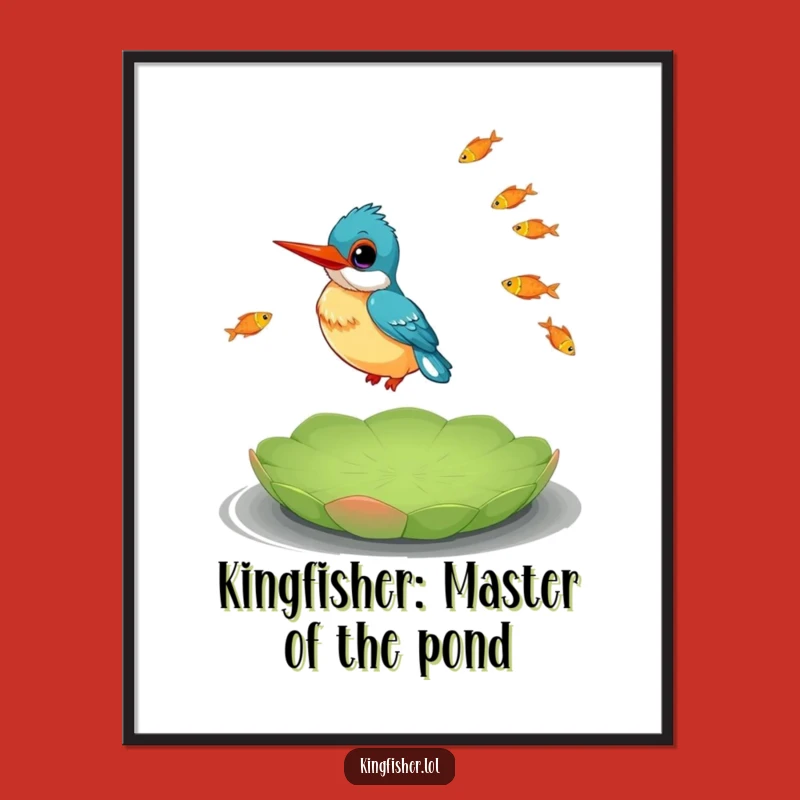 Funny Free Printable Wall Art: Juggling Kingfisher Delight, Downloadable Decor!