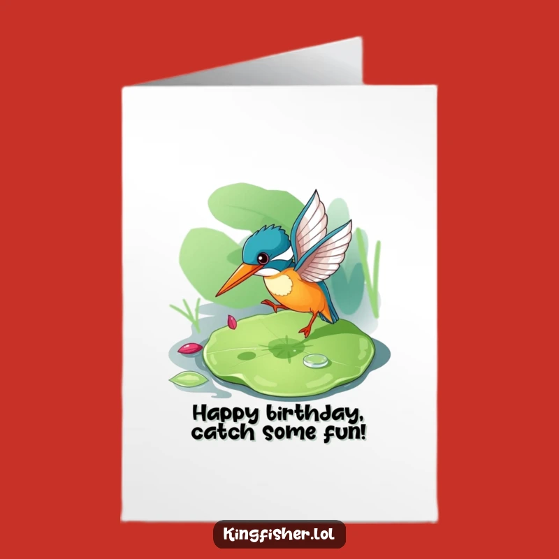 Free Printable Birthday Card: Bouncing Kingfisher, a Fun Nature-Themed Downloadable Gift