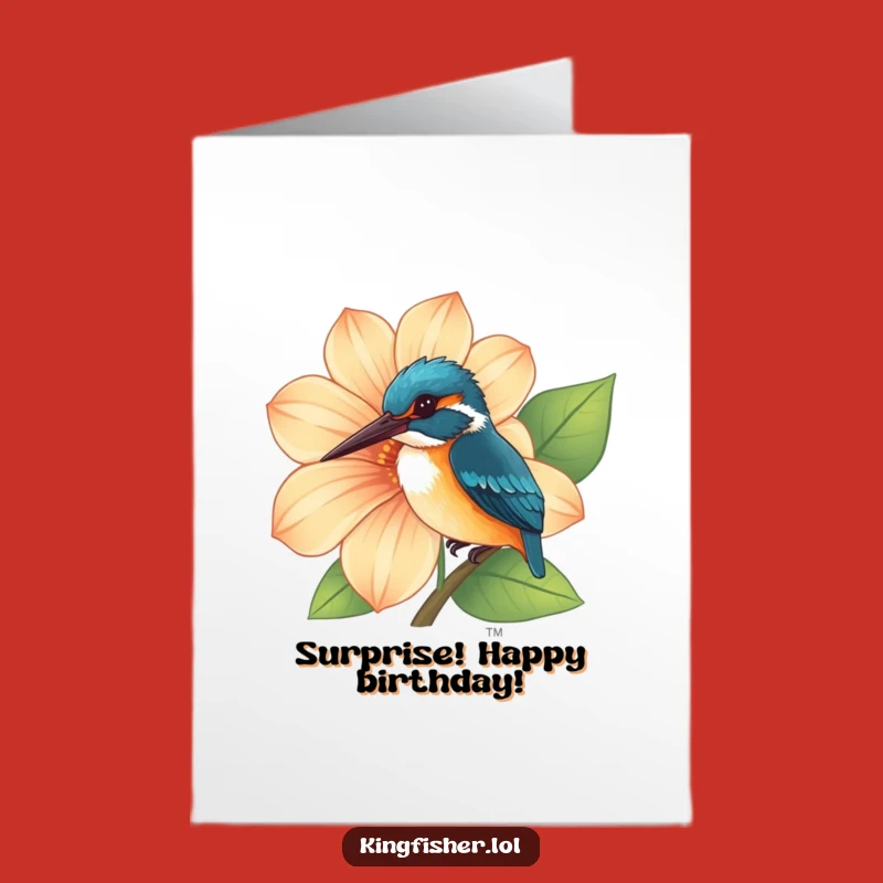 Free Printable Birthday Card: Curious Kingfisher Surprise, Downloadable Fun!