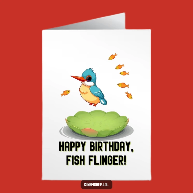 Free Printable Birthday Card: Juggling Kingfisher Fun, Downloadable Funny Gift!