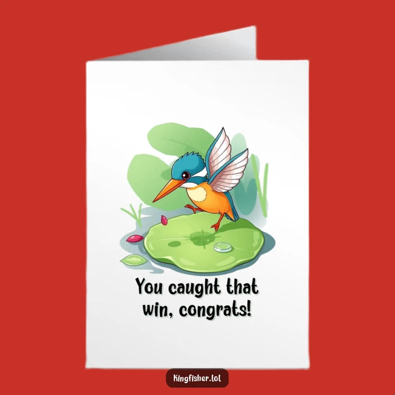 Free Printable Congrats Card: Bouncing Kingfisher, a Nature's Cheer Downloadable Gift