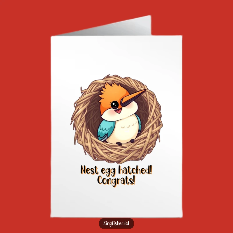 Free Printable Congrats Card: Curious Kingfisher Peeking Success - Funny Downloadable Gift