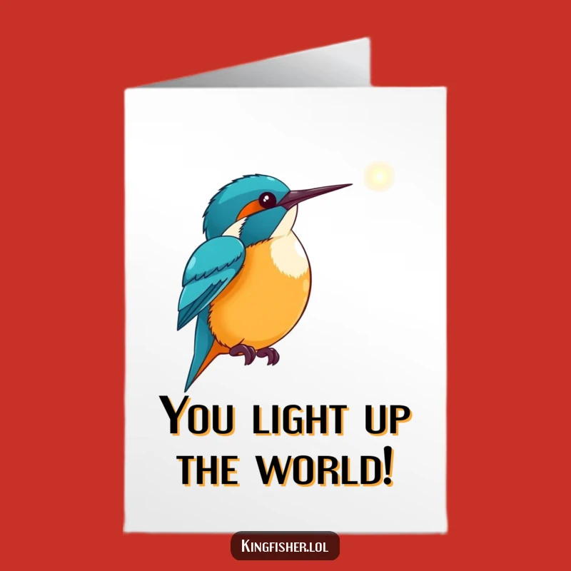 Free Printable Congrats Card: Joyful Kingfisher, Uplifting Downloadable Celebration