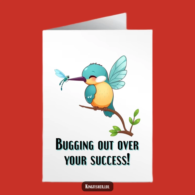 Free Printable Congrats Card: Kingfisher Dragonfly Play Funny Gift