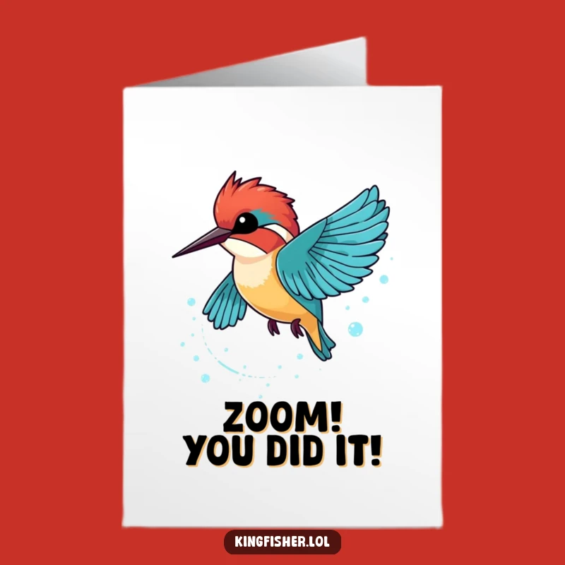 Free Printable Congrats Card: Sparkling Kingfisher Success, Downloadable Shine!