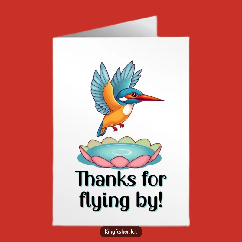 Free Printable Kingfisher Thank You Card: Funny Bird Appreciation Downloadable Gift