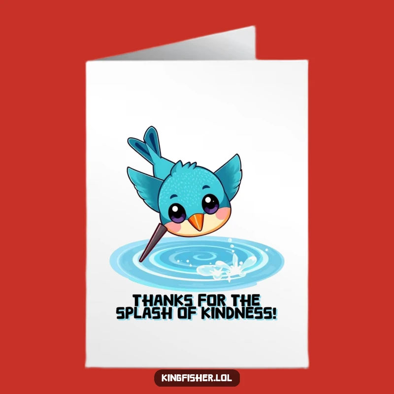 Free Printable Thank You Card: Kingfisher Dive, Humorous Downloadable Gratitude
