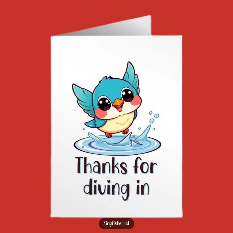 Free Printable Thank You Card: Kingfisher Splash, Fun DIY Downloadable Gift
