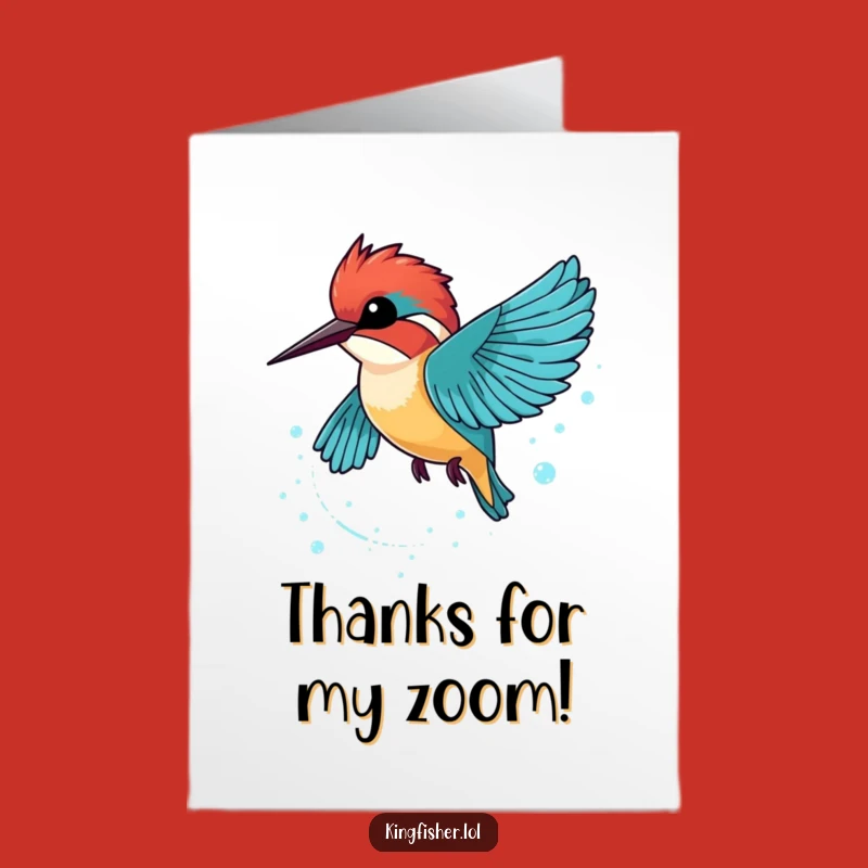 Free Printable Thank You Card: Sparkling Kingfisher Gratitude, Downloadable Sparkle!