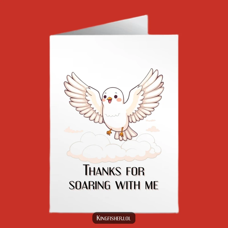Funny Free Printable Thank You Card: Joyful Bird Glide - Cute Downloadable Thanks