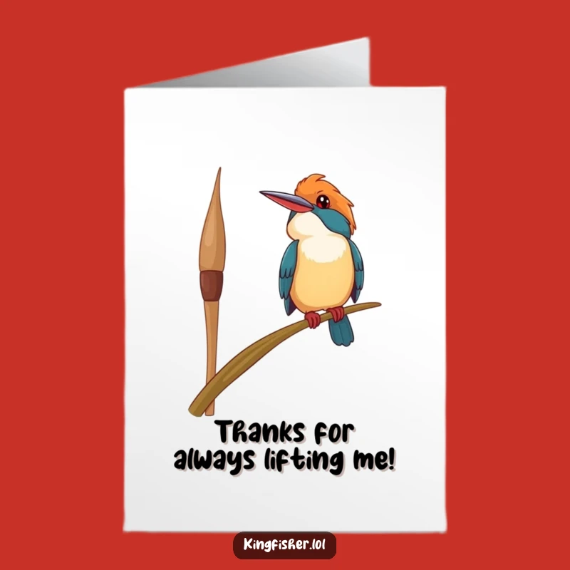 Free Printable Thank You Card: Kingfisher's Wobbly Thanks, Funny Downloadable Gift