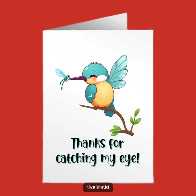 Free Printable Thank You Card: Kingfisher Dragonfly Thanks Funny Gift