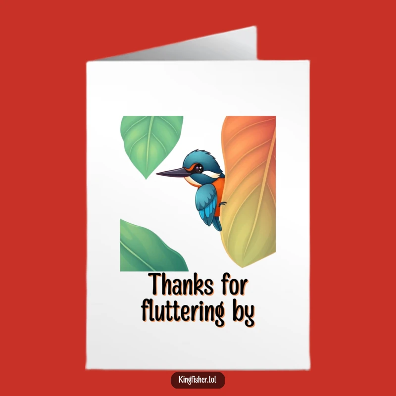 Free Printable Thank You Card: Kingfisher Leafy Surprise - Downloadable Thanks