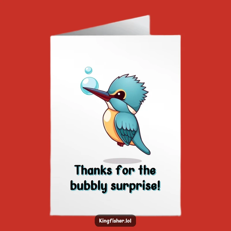 Free Printable Kingfisher Bubble Card: Curious Thanks Downloadable