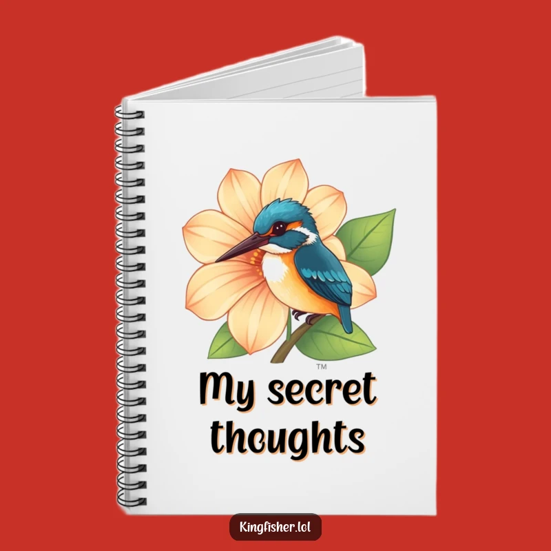 Funny Curious Kingfisher Flower Notebook: Jot Down Thoughts with Bird's Peek-a-Boo!