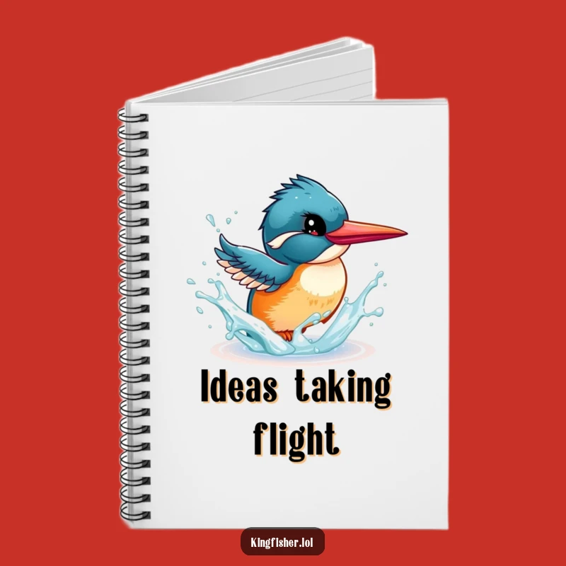 Funny Kingfisher Notebook - Energetic Splash Journal - Gift for Writers
