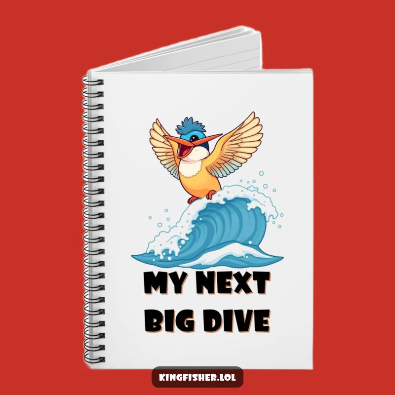 Funny Kingfisher Notebook: Journal for Bird Lovers with Wave Riding Fun