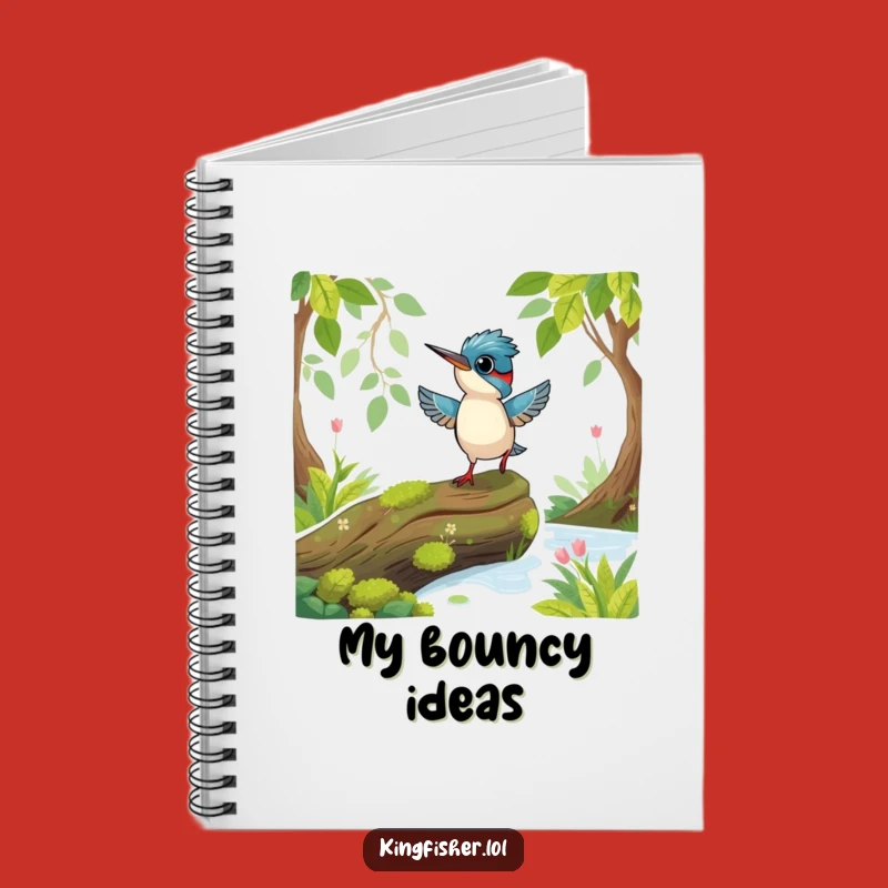 Funny Playful Kingfisher Notebook: Excited Hop for Amusing Notes