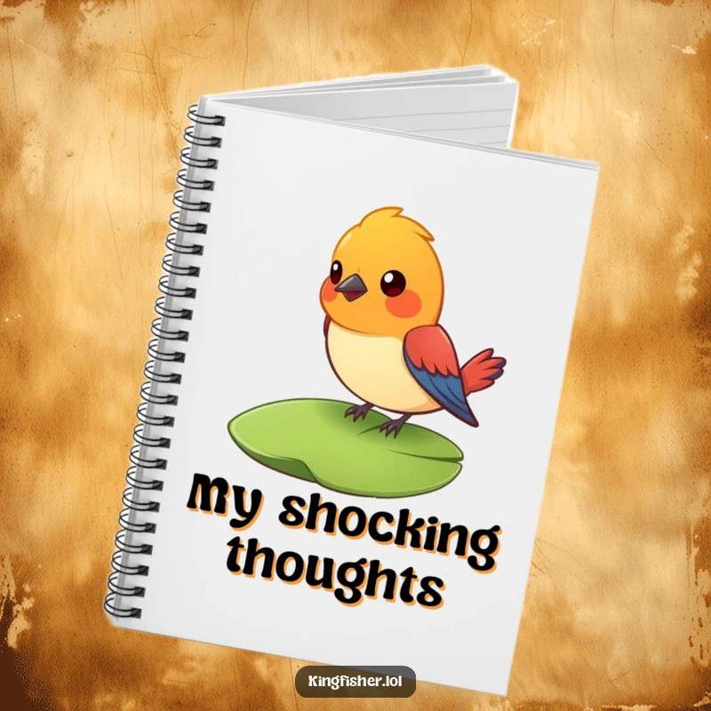 Funny Surprised Bird Notebook: A colorful bird on a lily pad looks comically surprised. For your funny notes.