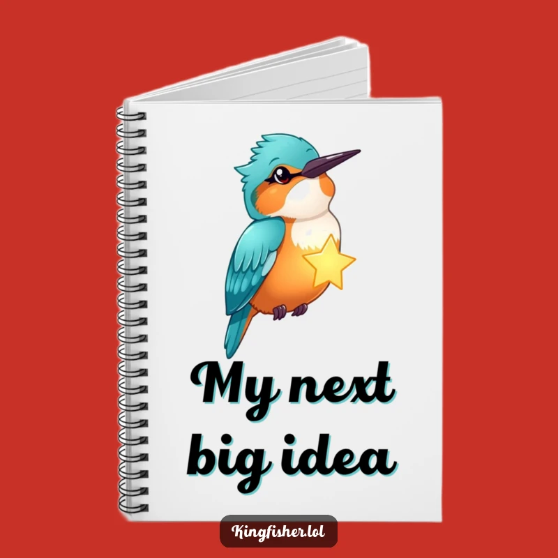 Funny Winking Kingfisher Star Notebook - Journal Your Dreams with Celestial Flair