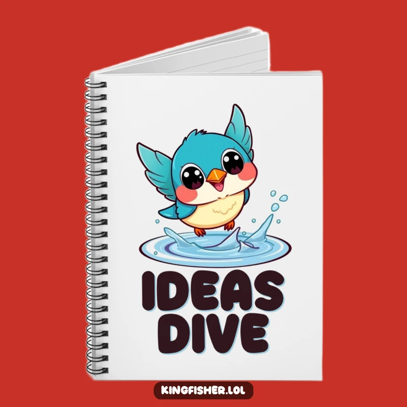 Funny Kawaii Kingfisher Notebook: Jot Notes, Happy Dive, Perfect Gift