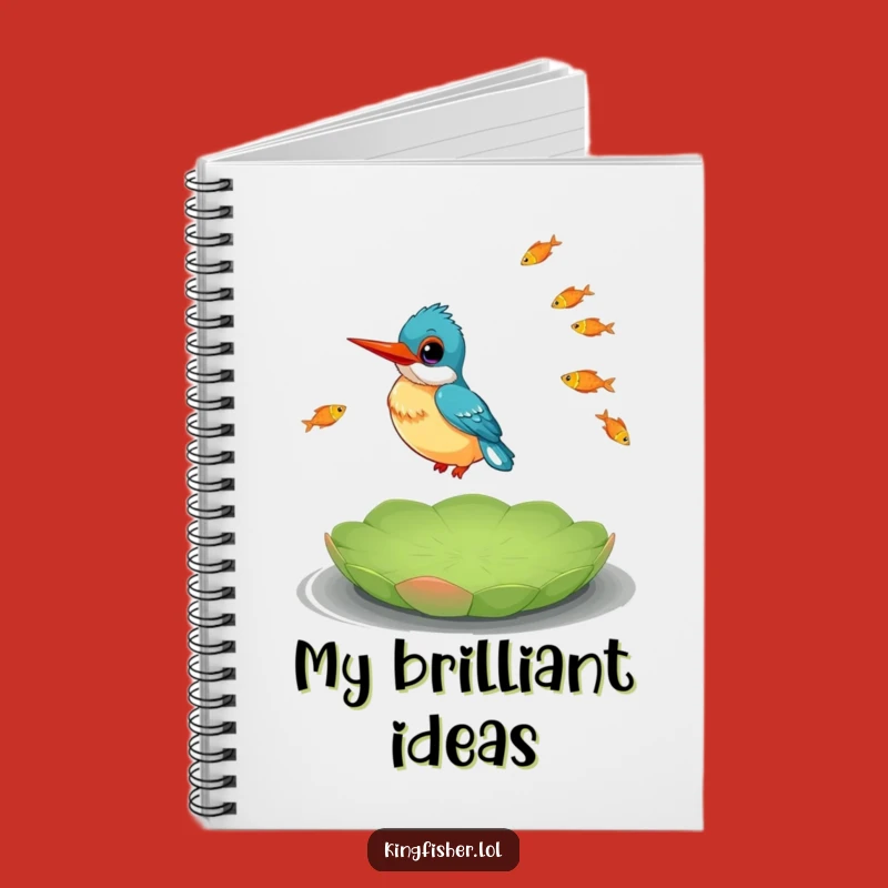 Funny Kingfisher Juggling Fish Notebook: Jot Down Ideas with Bird's Hilarious Act!