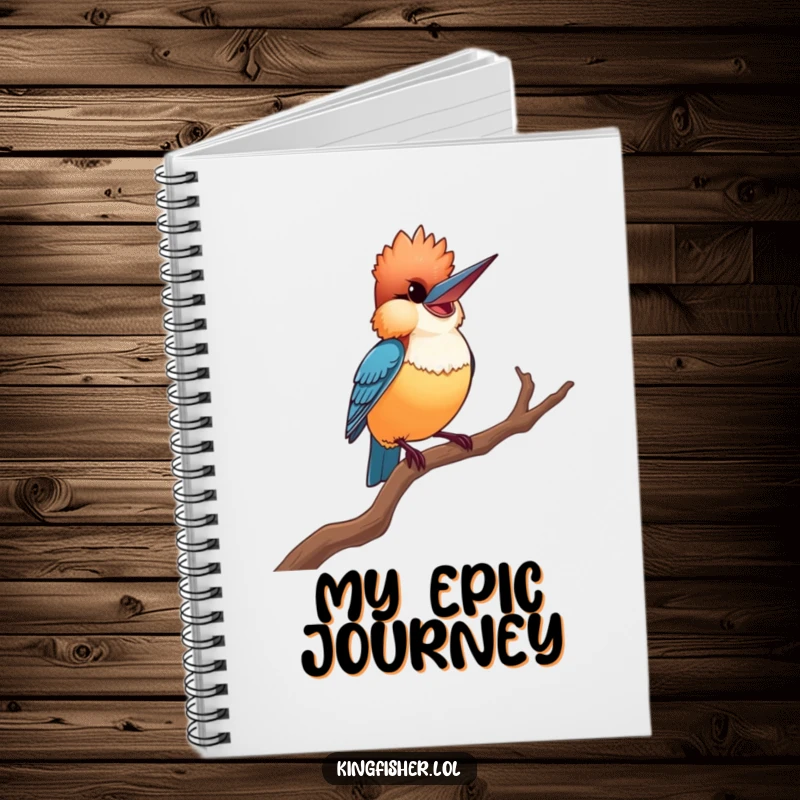Proud Kingfisher Notebook: A notebook featuring a smiling kingfisher striking a dramatic, proud pose on a twisted branch, inspiring creativity.