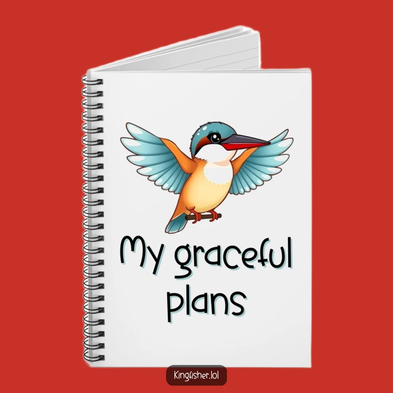 Funny Graceful Kingfisher Notebook: Outstretched Wings for Smooth Notes
