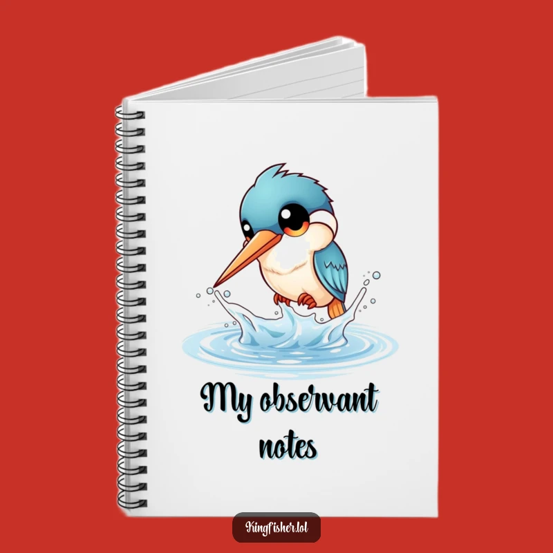 Funny Kingfisher Splash Notebook: Jot Down Ideas with Playful Water Fun