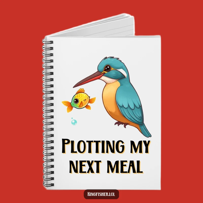 Funny Kingfisher Notebook: Curious Bird & Fish Journal, Ideal Funny Gift