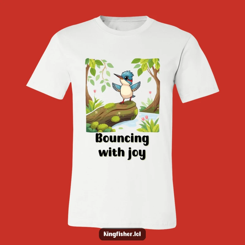 Funny Playful Kingfisher T-Shirt: Excited Hop for Lively Style