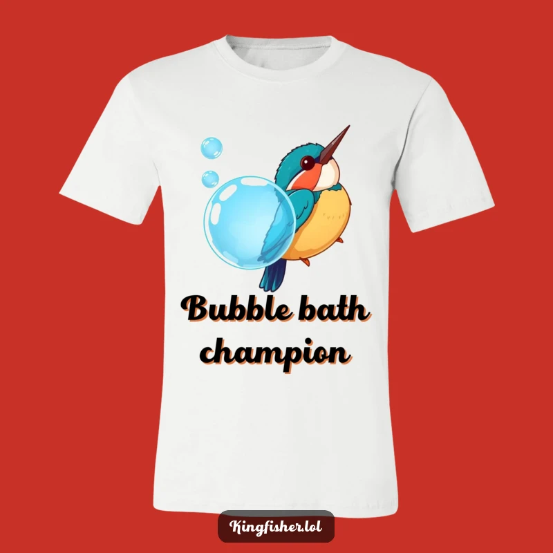 Funny Kingfisher Bubble Dive T-Shirt: Quirky Bird Apparel Gift