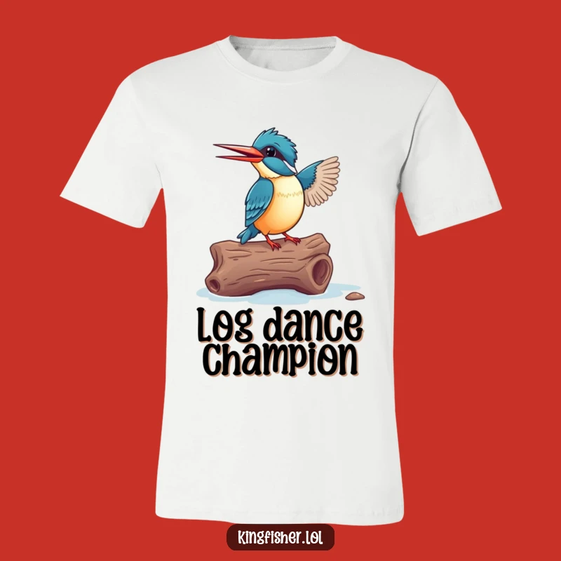 Funny Dancing Kingfisher T-Shirt - Excited Bird Groove Tee - Fun Gift