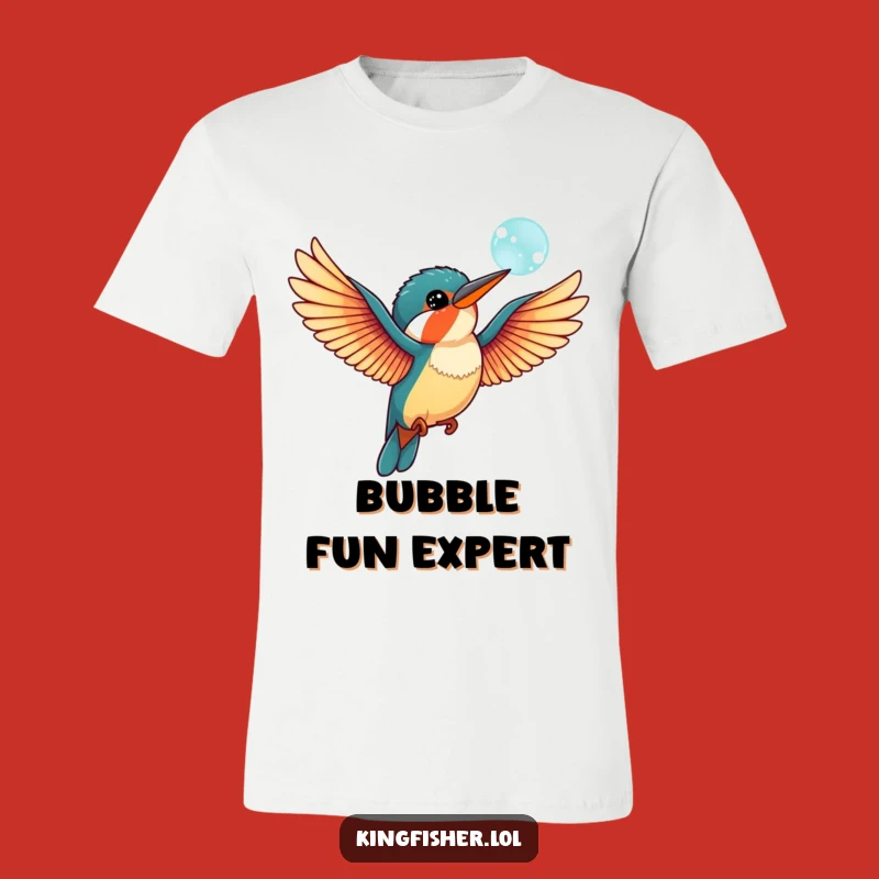 Funny Kingfisher Bubble Tee: Playful Wings Design, Unique Funny Gift for Nature Fans