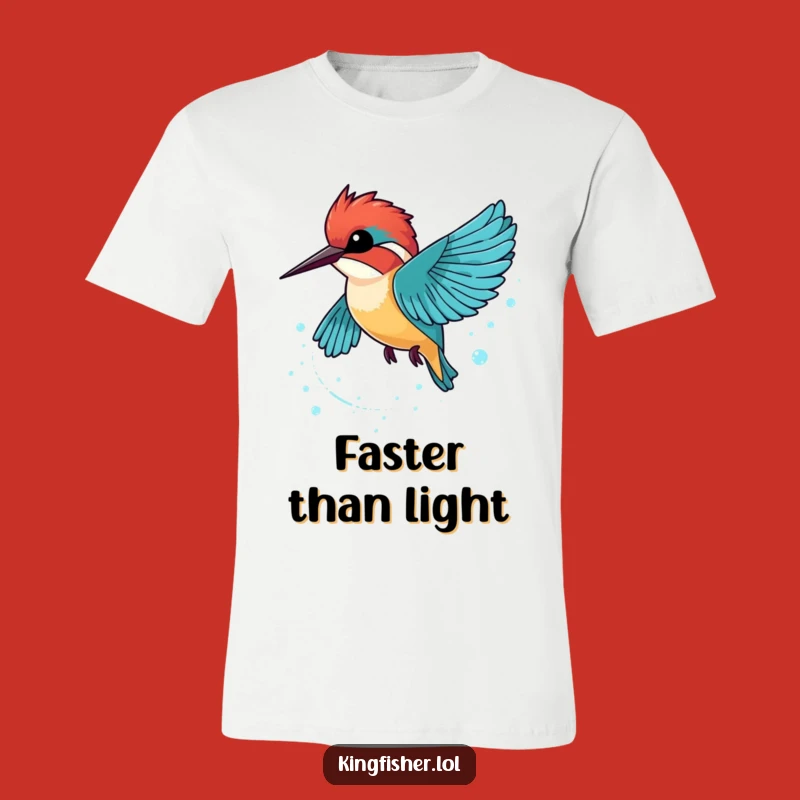 Funny Kingfisher Bubble Trail T-Shirt: Wear This Bird's Energetic, Sparkling Style!