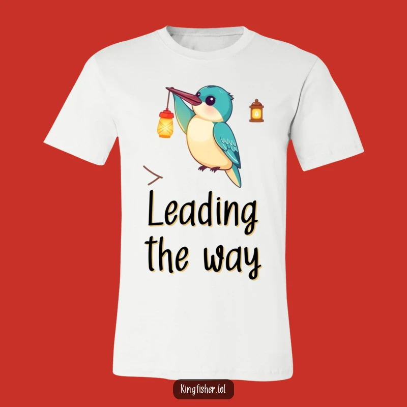 Funny Kingfisher Lantern T-Shirt: Delighted Bird With Light