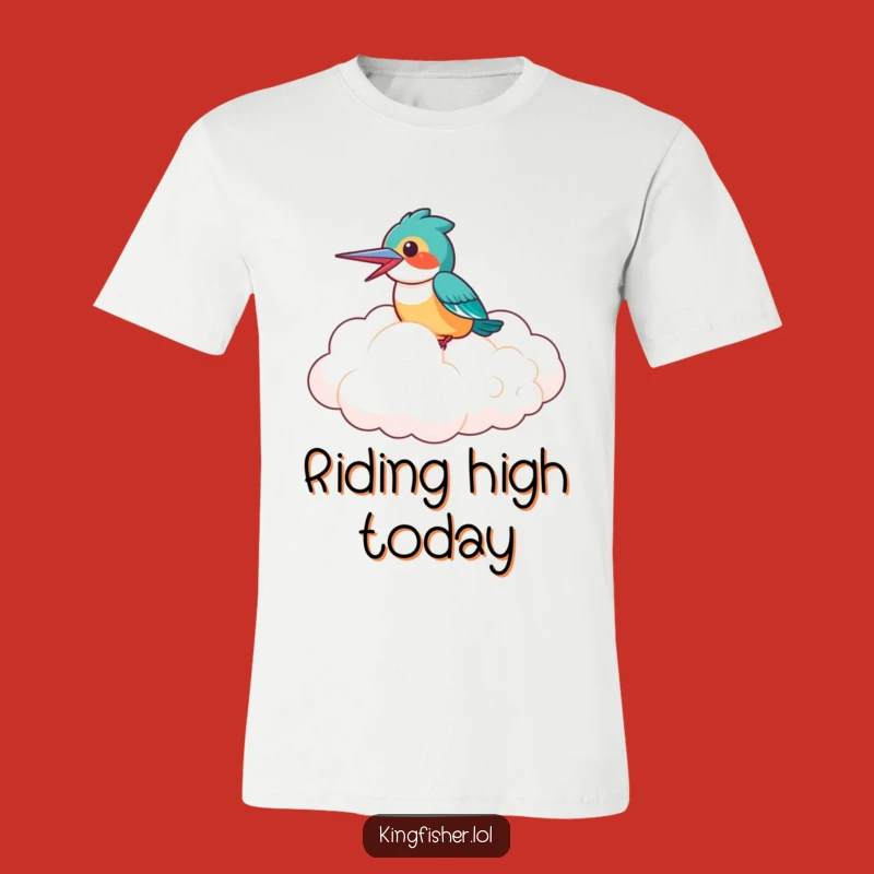 Funny Laughing Kingfisher Cloud T-Shirt: Joyful Flight Humor