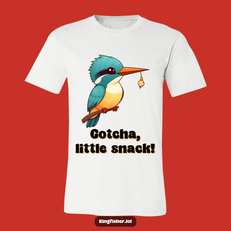Funny Kingfisher T-Shirt: Kawaii Catching Tiny Fish - Adorable Gift!