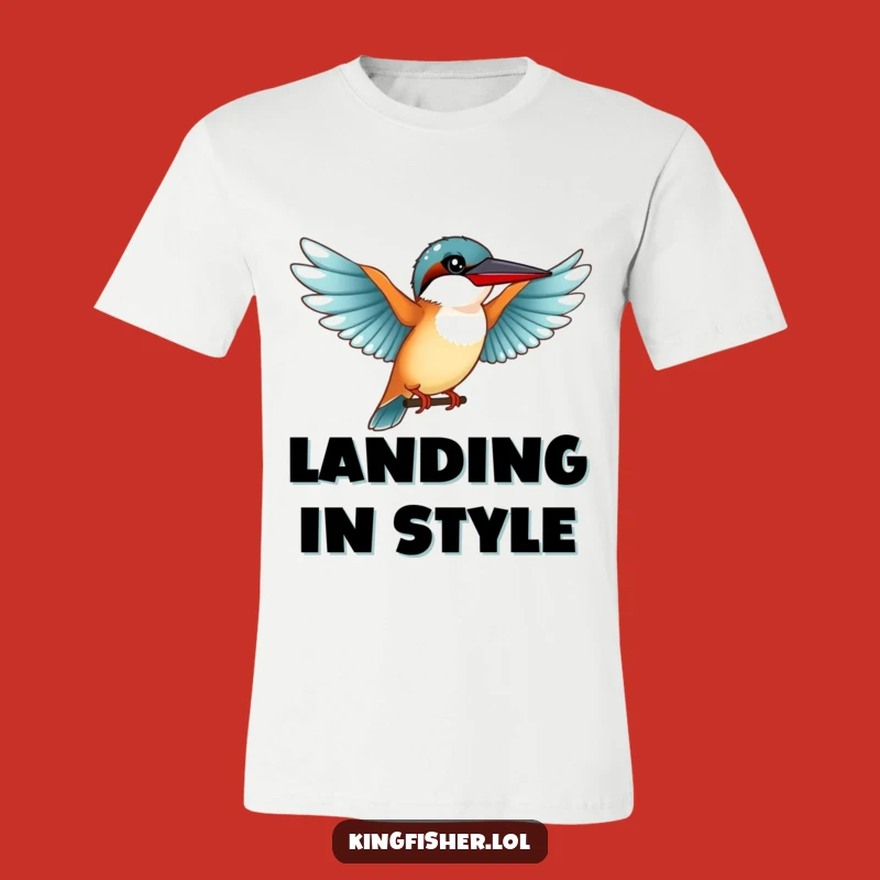 Funny Graceful Kingfisher T-Shirt: Outstretched Wings for Elegant Style