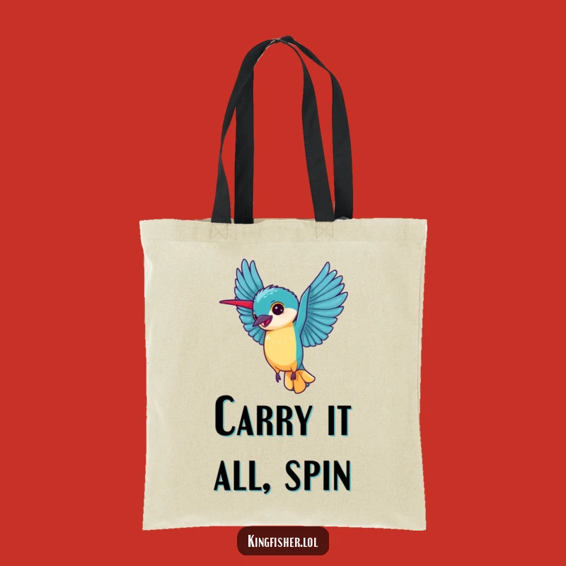 Kingfisher Cartwheel Tote Bag: Carry Your Cheer - Practical Funny Gift!