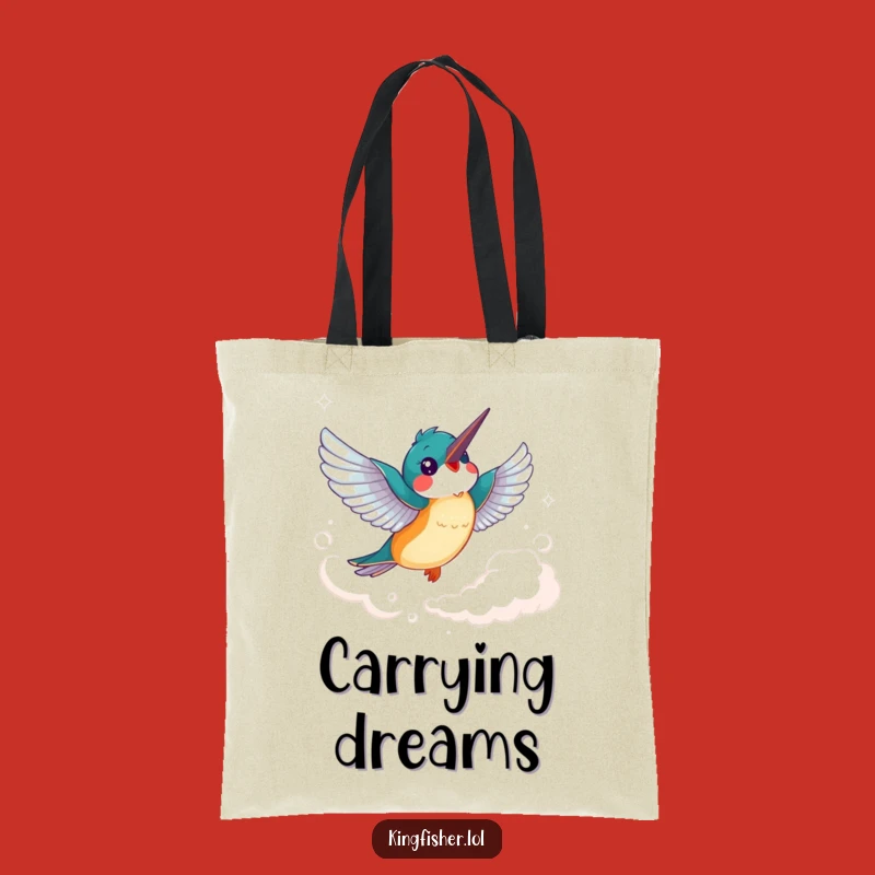 Funny Kingfisher Tote Bag: Cheerful Soaring Design, Chic Funny Gift