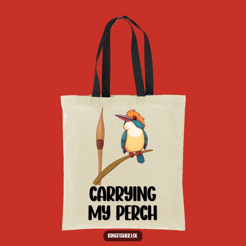 Funny Kingfisher Tote Bag: Swaying Reed Style, Practical Funny Gift for Outings